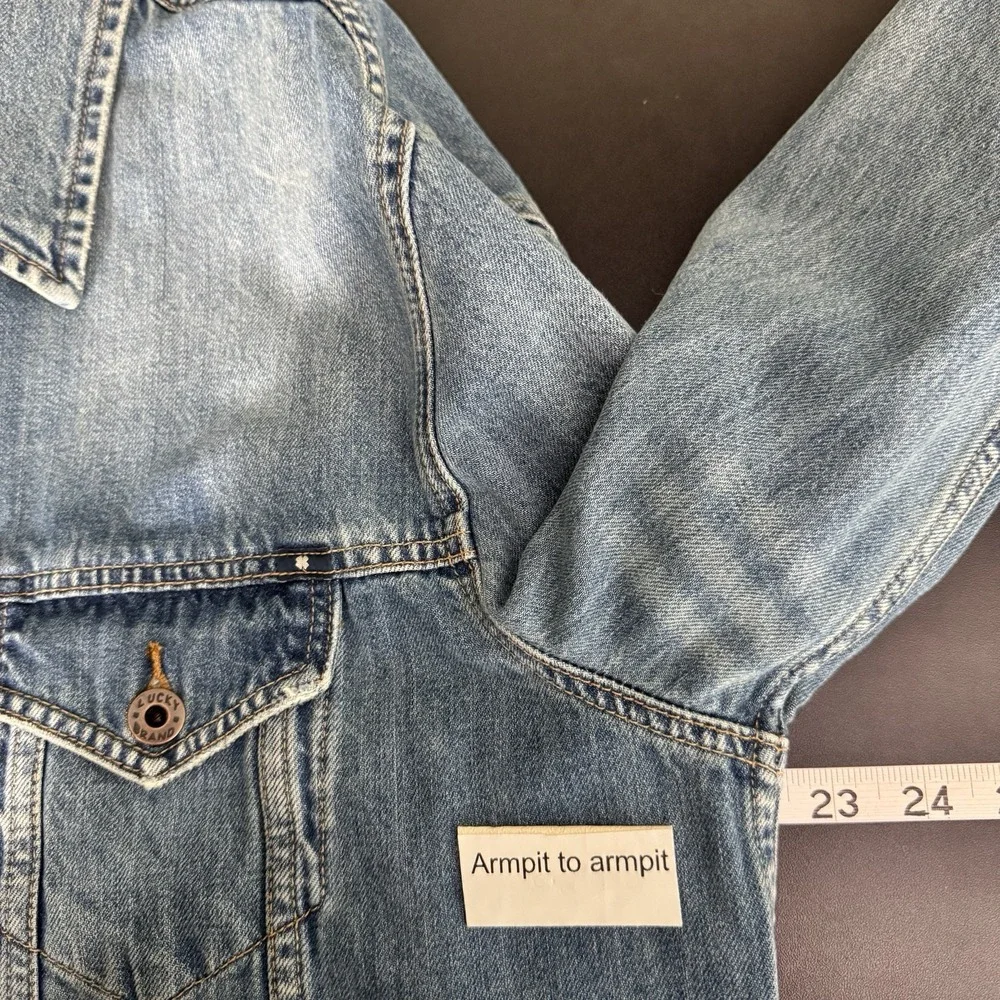 Lucky Brand Denim Trucker Jacket Mens Large Blue Jean Lakewood